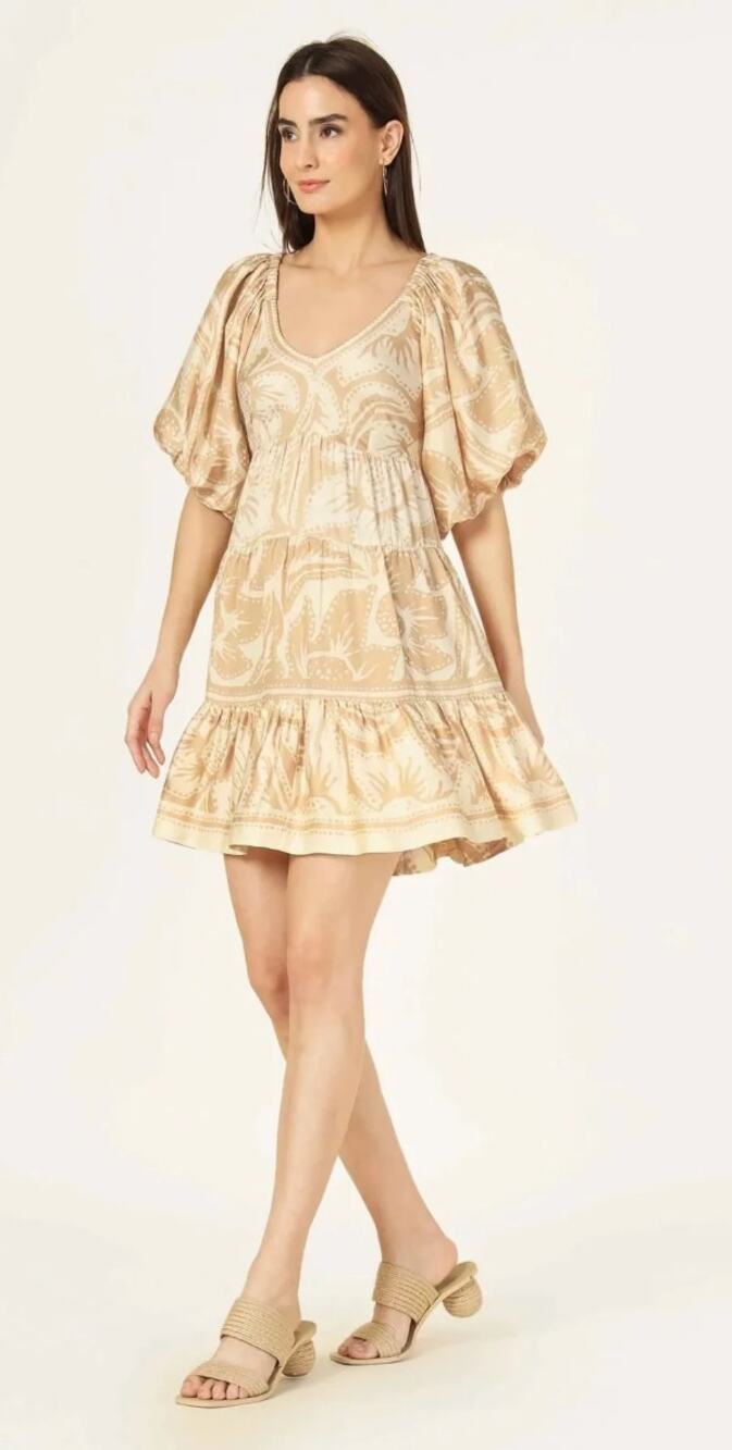 Omika Ila Mini Cierra Dune Tan Womens Dress New Small